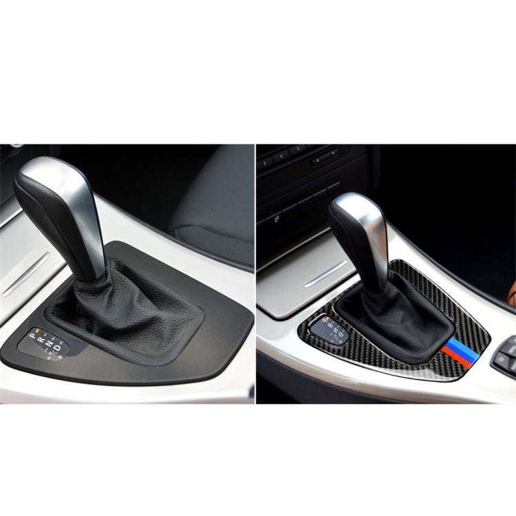 Three Color Carbon Fiber Car Left Driving Gear Panel Decorative Sticker for BMW E90 / E92 2005-20...