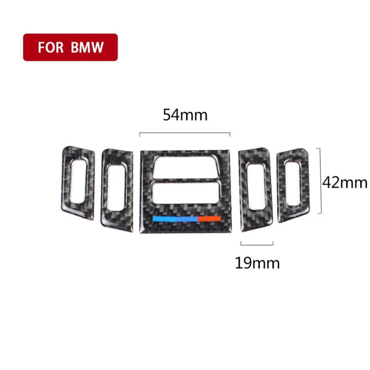 5 PCS Low Matching Three Color Carbon Fiber Car Air Outlet Decorative Sticker for BMW E90 / E92 /...