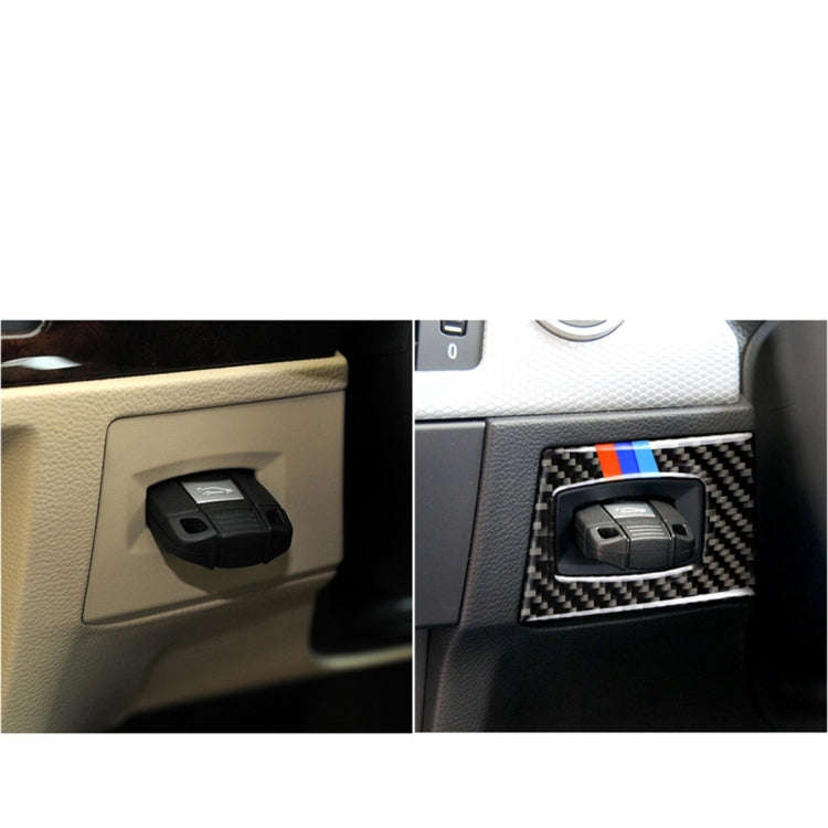 Three Color Carbon Fiber Car Right Driving Ignition Switch Decorative Sticker for BMW E90 / E92 2...