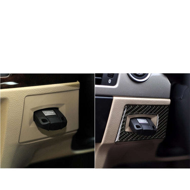 Carbon Fiber Car Right Driving Ignition Switch Decorative Sticker for BMW E90 / E92 2005-2012