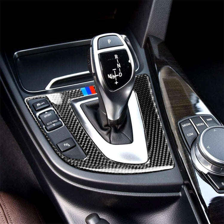 Three Color Carbon Fiber Car Gear Panel Decorative Sticker for BMW (F30) 2013-2017 / (F34) 2013-2...