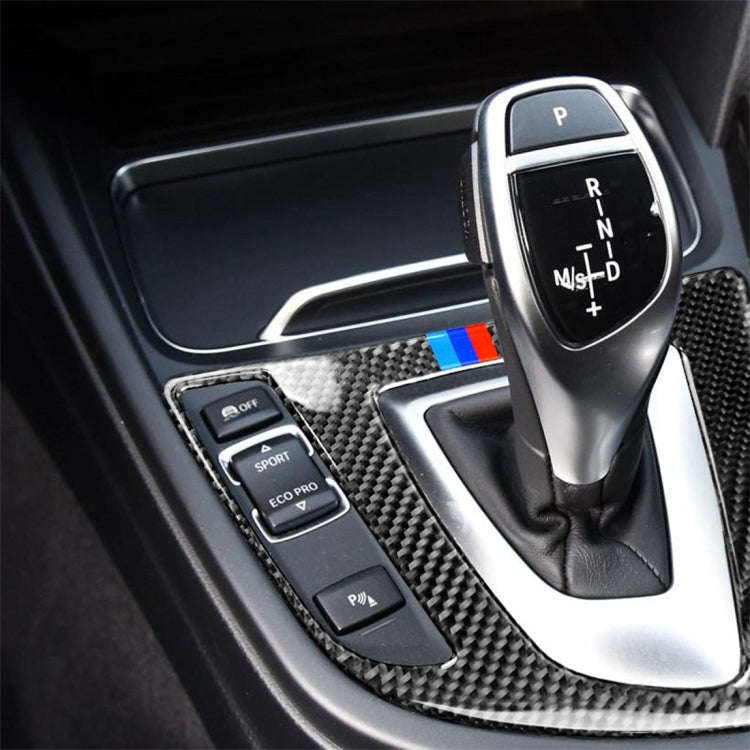 Three Color Carbon Fiber Car Gear Panel Decorative Sticker for BMW (F30) 2013-2017 / (F34) 2013-2...