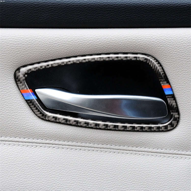 Three Color Carbon Fiber Car Door Handle Decorative Sticker for BMW E90 / 320i / 318i / 325i
