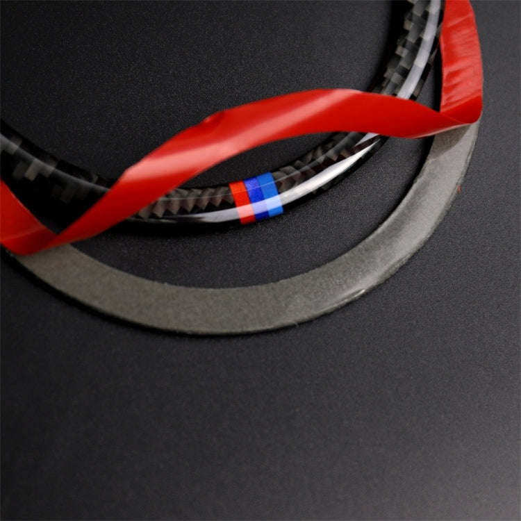Three Color Carbon Fiber Car Horn Circle Decorative Sticker for BMW E90 / E84 / 320i / 325i