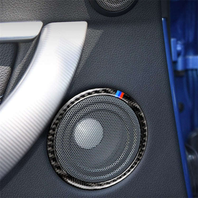 Three Color Carbon Fiber Car Horn Circle Decorative Sticker for BMW E90 / E84 / 320i / 325i