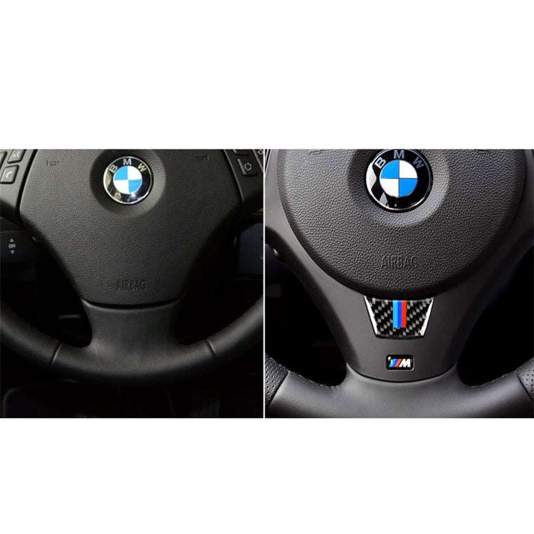 Little B Version Three Color Carbon Fiber Car Steering Wheel Decorative Sticker for BMW E90 2005-...