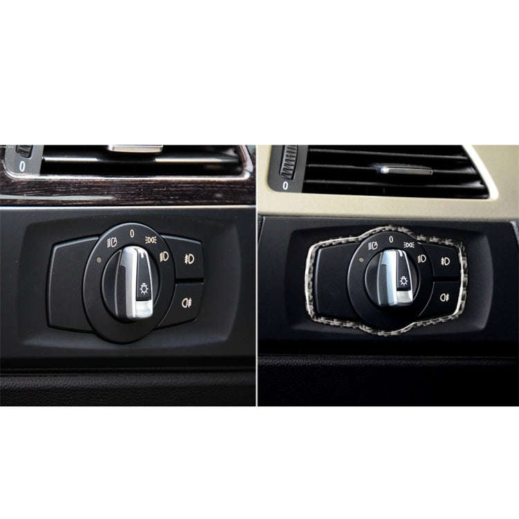 Carbon Fiber Car Headlight Switch Decorative Sticker for BMW E90 / E92 / E93 2005-2012 / 320i / 3...
