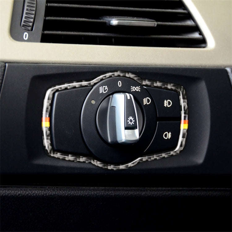 Yellow Red Color Carbon Fiber Car Headlight Switch Decorative Sticker for BMW E90 / E92 / E93 200...