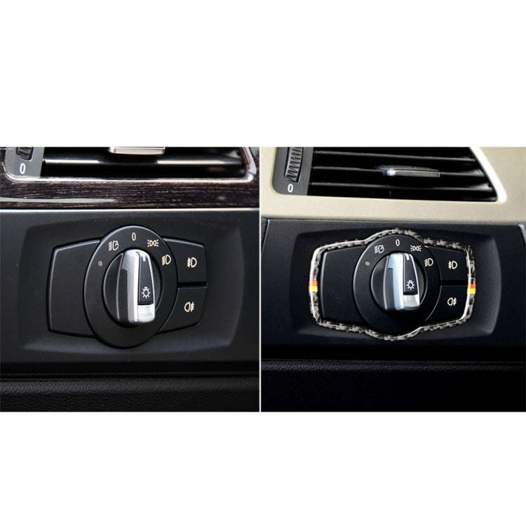 Yellow Red Color Carbon Fiber Car Headlight Switch Decorative Sticker for BMW E90 / E92 / E93 200...
