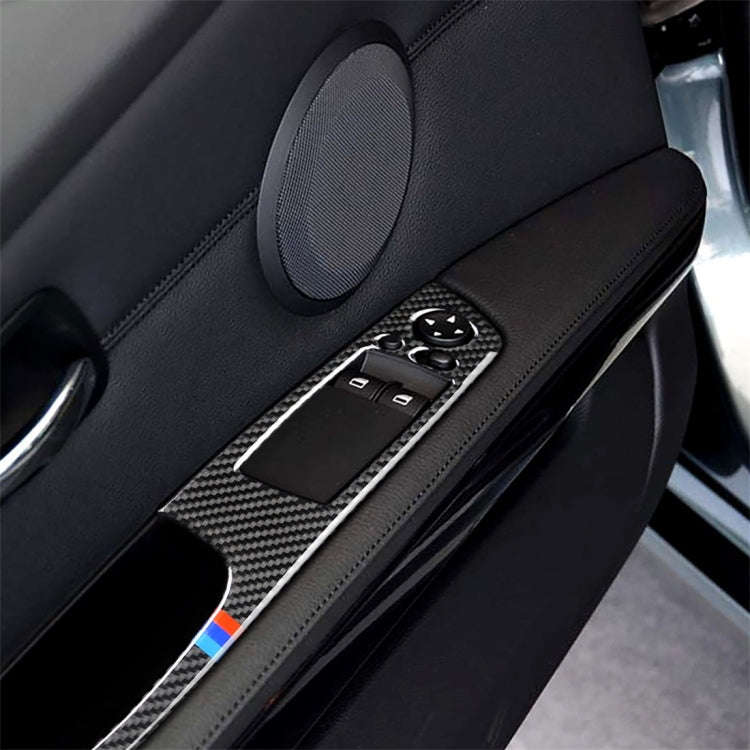 2 PCS Three Color Carbon Fiber Car Left Driving Lifting Panel Decorative Sticker for BMW E92 2005...