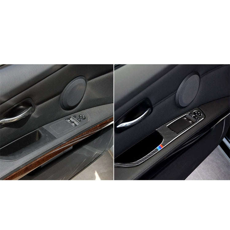 2 PCS Three Color Carbon Fiber Car Left Driving Lifting Panel Decorative Sticker for BMW E92 2005...