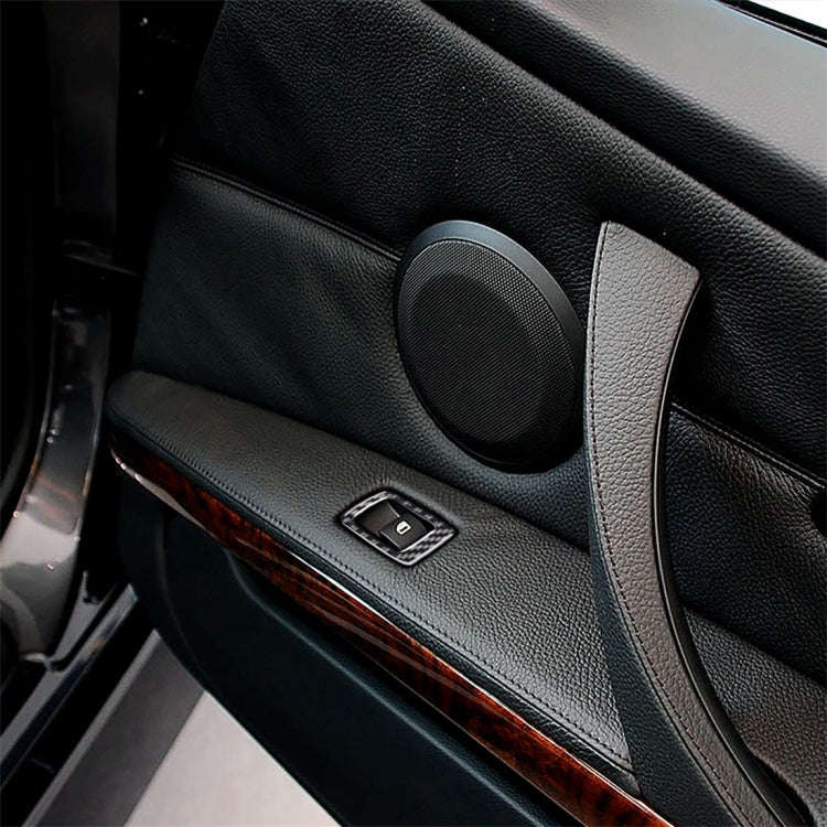 2 PCS Carbon Fiber Car Left Driving Lifting Panel Decorative Sticker for BMW E92 2005-2012, Diame...