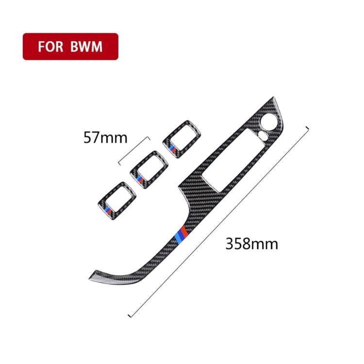 4 PCS Three Color Carbon Fiber Car Left Driving Lifting Panel Decorative Sticker without Folding ...