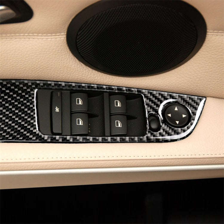 4 PCS Carbon Fiber Car Left Driving Lifting Panel Decorative Sticker without Folding for BMW E90 ...