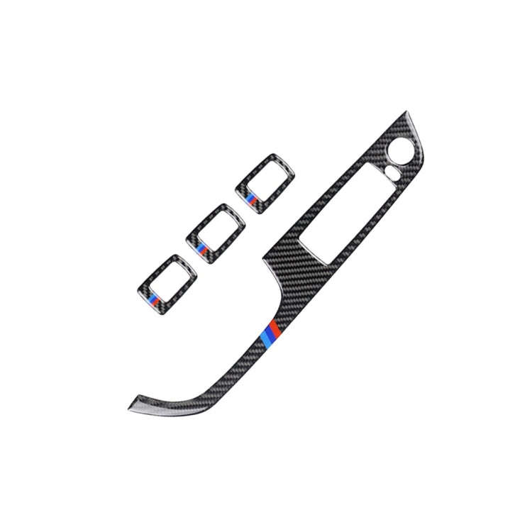 4 PCS Three Color Carbon Fiber Car Left Driving Lifting Panel Decorative Sticker without Folding ...