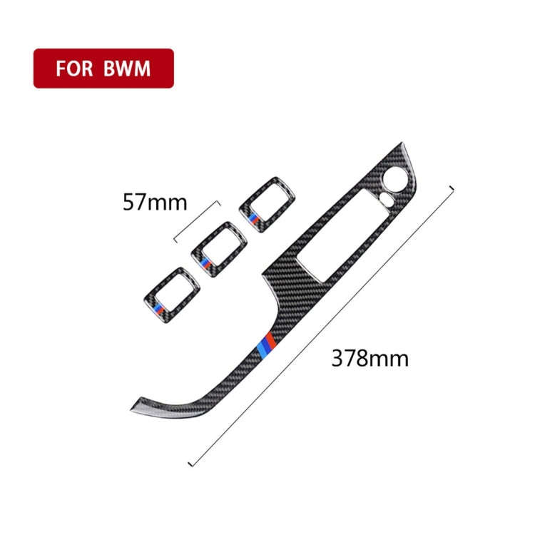 4 PCS Three Color Carbon Fiber Car Left Driving Lifting Panel Decorative Sticker without Folding ...