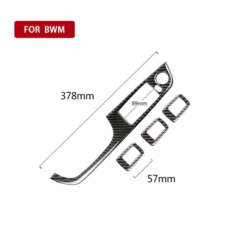 4 PCS Carbon Fiber Car Left Driving Lifting Panel Decorative Sticker without Folding for BMW E90 ...