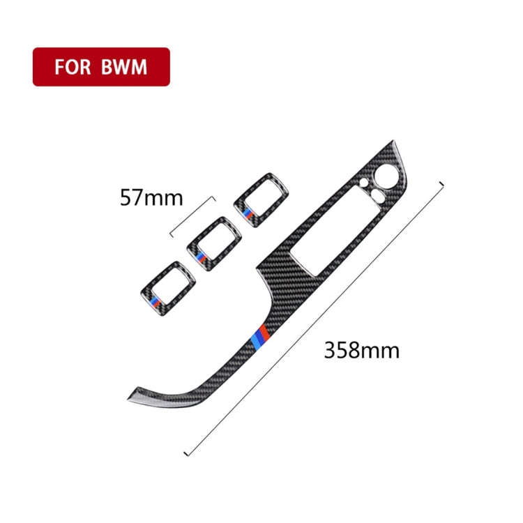 4 PCS Three Color Carbon Fiber Car Left Driving Lifting Panel Decorative Sticker with Folding for...