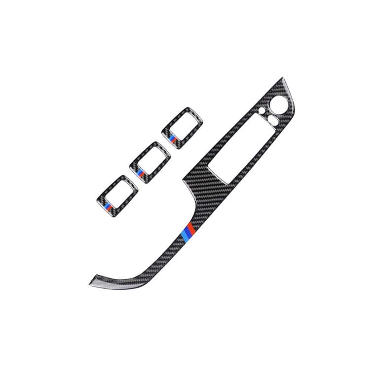 4 PCS Three Color Carbon Fiber Car Left Driving Lifting Panel Decorative Sticker with Folding for...