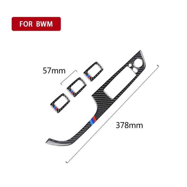 4 PCS Three Color Carbon Fiber Car Left Driving Lifting Panel Decorative Sticker with Folding for...