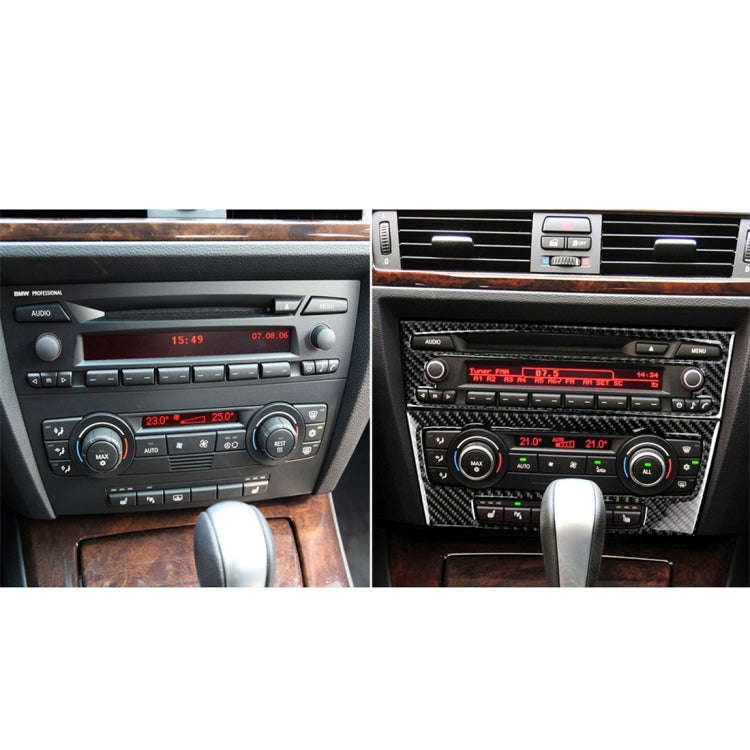 Carbon Fiber Car Central Control CD Panel Decorative Sticker for BMW E90 / E92 2005-2012, Non Nav...