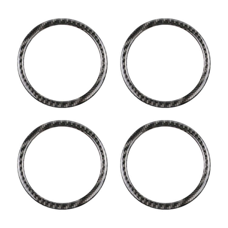 4 PCS Carbon Fiber Car Horn Ring Decorative Sticker for BMW F30 2013-2018 / F34 2013-2017