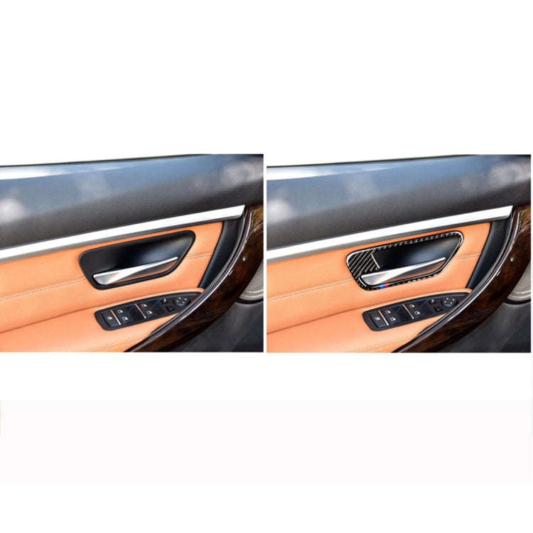 Three Color Carbon Fiber Car Door Bowl Decorative Sticker for BMW F30 2013-2018 / F34 2013-2017