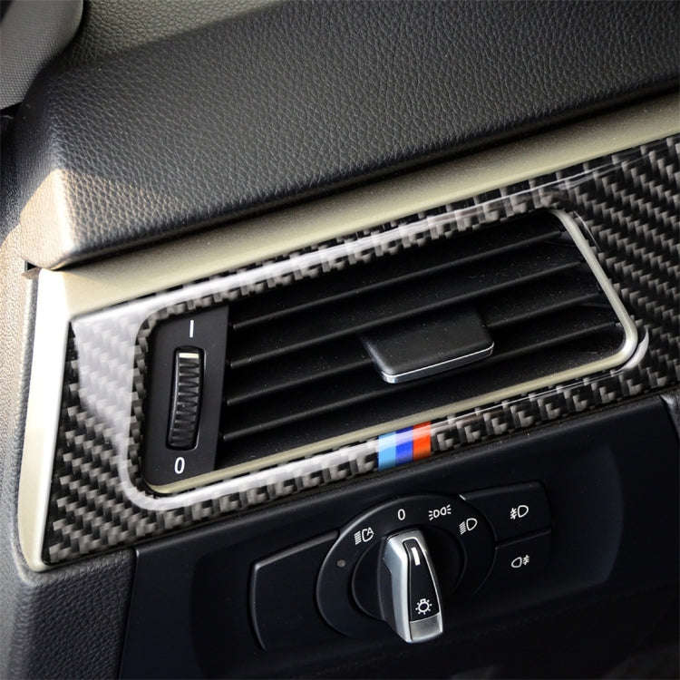 Three Color Carbon Fiber Car Left Air Outlet Panel Decorative Sticker for BMW E90 E92 E93 2005-20...