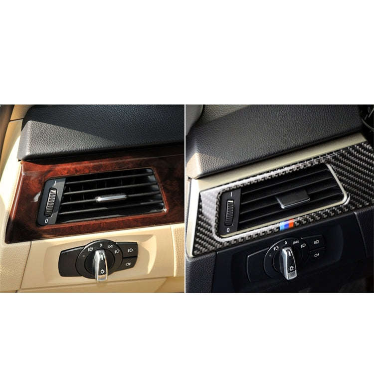 Three Color Carbon Fiber Car Left Air Outlet Panel Decorative Sticker for BMW E90 E92 E93 2005-20...