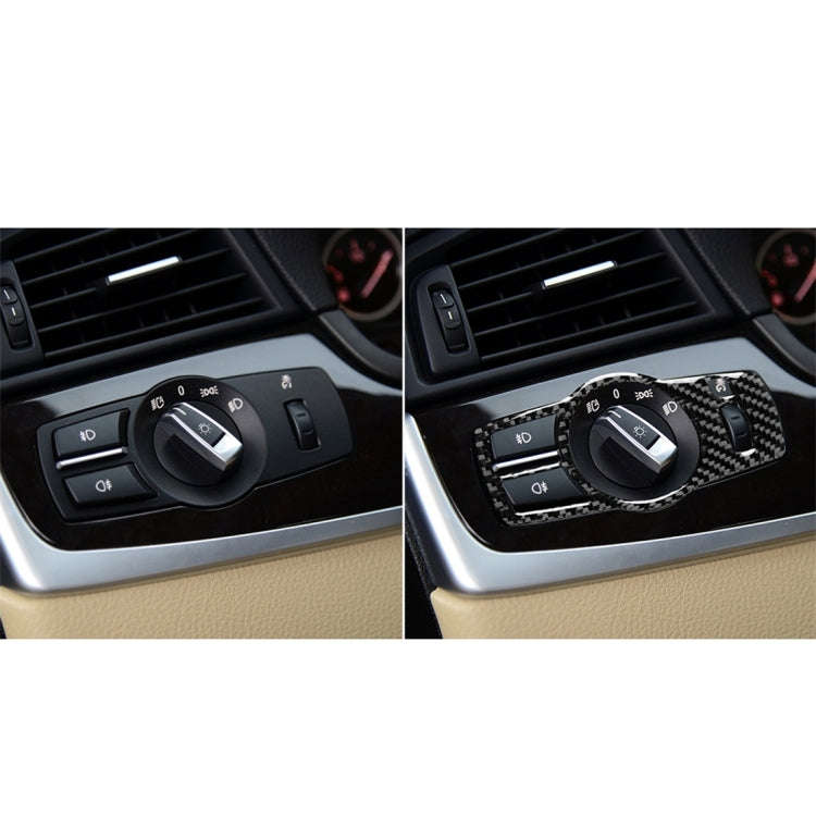 Carbon Fiber Car Headlight Switch Decorative Sticker for BMW 5 Series F01 / F10 / F07 / F25 / F26...