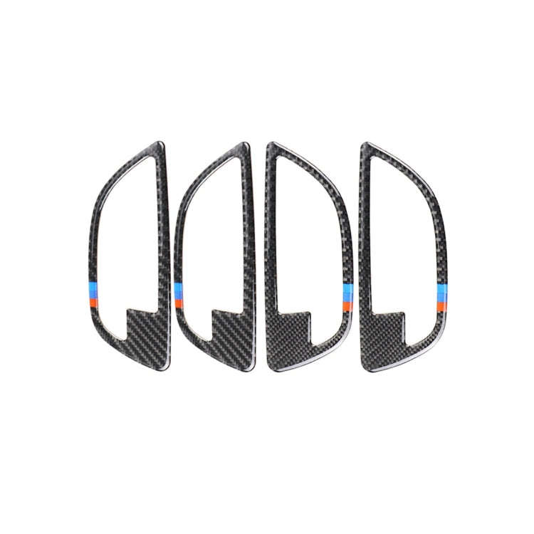 4 PCS Three Color Carbon Fiber Car Door Handle Frame Decorative Sticker for BMW 5 Series F10 2011...