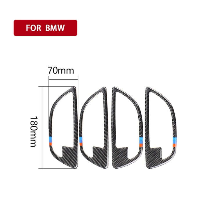 4 PCS Three Color Carbon Fiber Car Door Handle Frame Decorative Sticker for BMW 5 Series F10 2011...