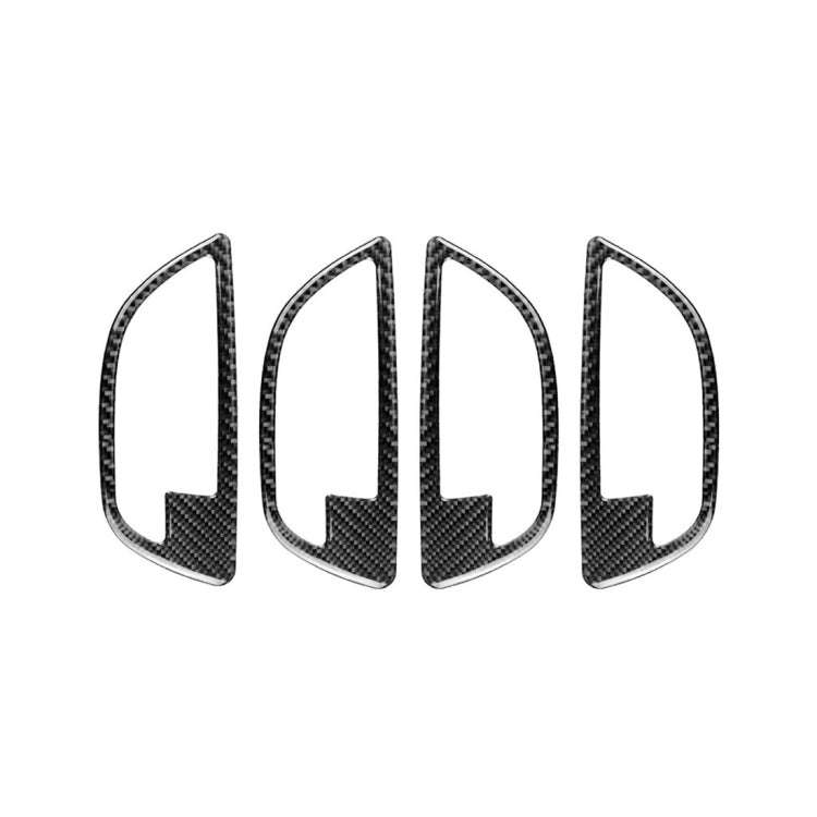 4 PCS Carbon Fiber Car Door Handle Frame Decorative Sticker for BMW 5 Series F10 2011-2017