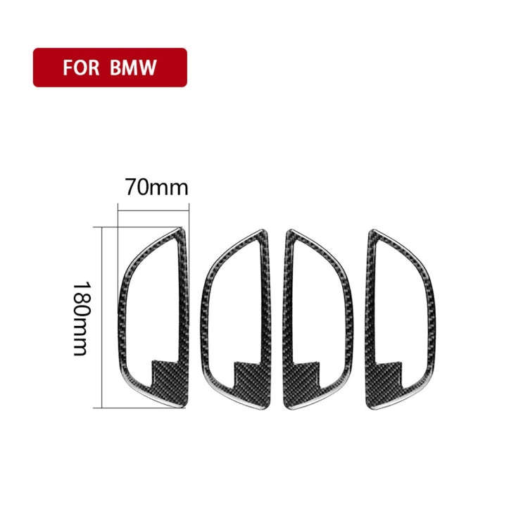 4 PCS Carbon Fiber Car Door Handle Frame Decorative Sticker for BMW 5 Series F10 2011-2017