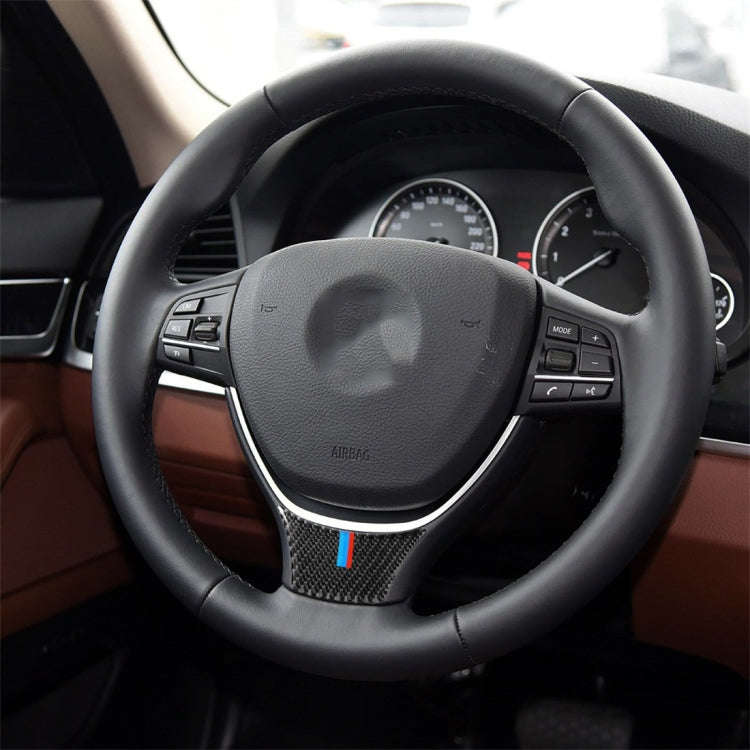 A Edition Three Color Carbon Fiber Car Small Steering Wheel Decorative Sticker for BMW 5 Series F...