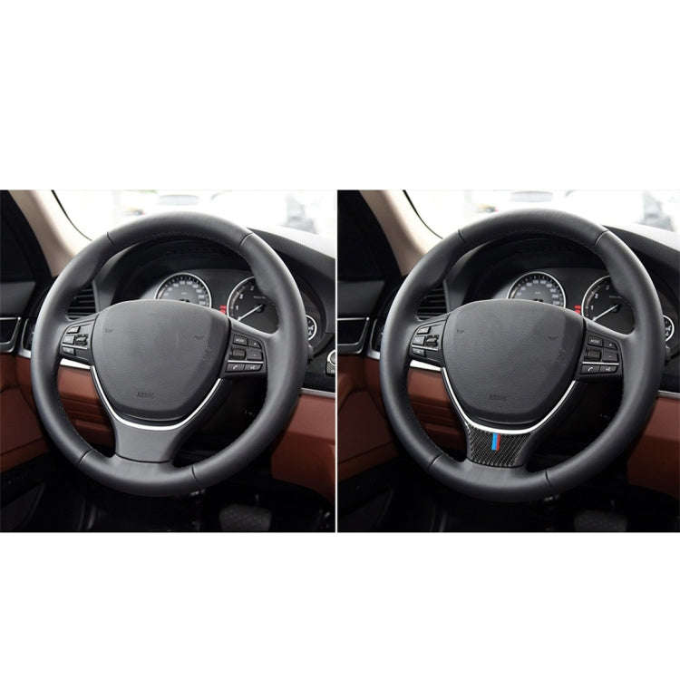 A Edition Three Color Carbon Fiber Car Small Steering Wheel Decorative Sticker for BMW 5 Series F...