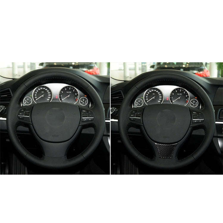 B Edition Carbon Fiber Car Large Steering Wheel Decorative Sticker for BMW 5 Series F10 F18 2011-...
