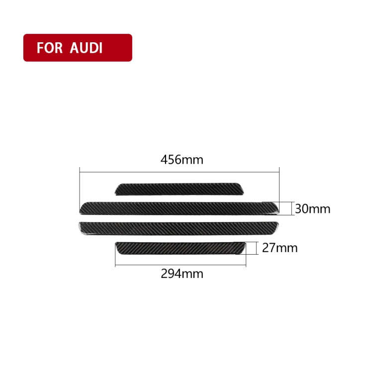 Car Carbon Fiber Threshold Decorative Sticker for Audi A6 S6 C7 A7 S7 4G8 2012-2018, Left and Rig...