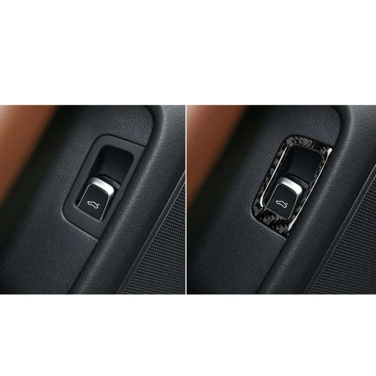 Car Carbon Fiber Trunk Switch Decorative Sticker for Audi A6 S6 C7 A7 S7 4G8 2012-2018, Left Drive