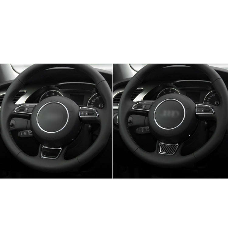 Car Carbon Fiber Steering Wheel Decorative Sticker for Audi A6 S6 C7 A7 S7 4G8 2012-2018, Left an...
