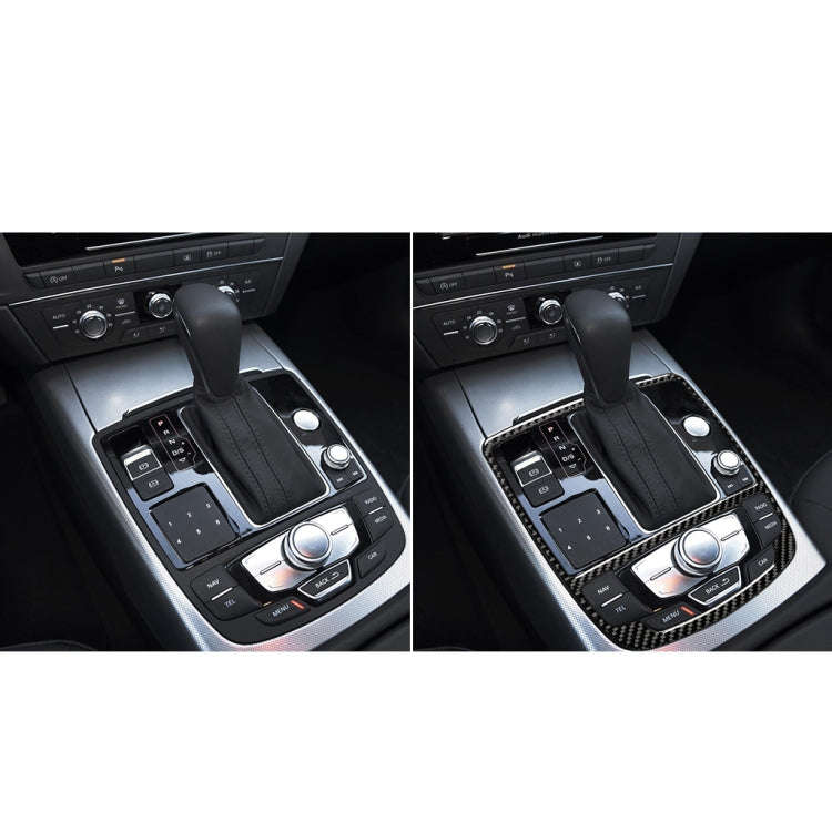 Car Carbon Fiber Gear Shift Panel Decorative Sticker for Audi A6 S6 C7 A7 S7 4G8 2012-2018, Left ...