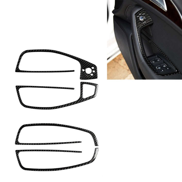 Car Carbon Fiber Glass Lifter Long Style Decorative Sticker for Audi A6 S6 C7 A7 S7 4G8 2012-2018...