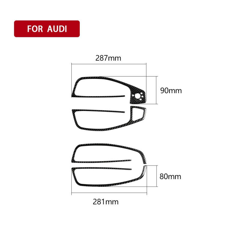 Car Carbon Fiber Glass Lifter Long Style Decorative Sticker for Audi A6 S6 C7 A7 S7 4G8 2012-2018...
