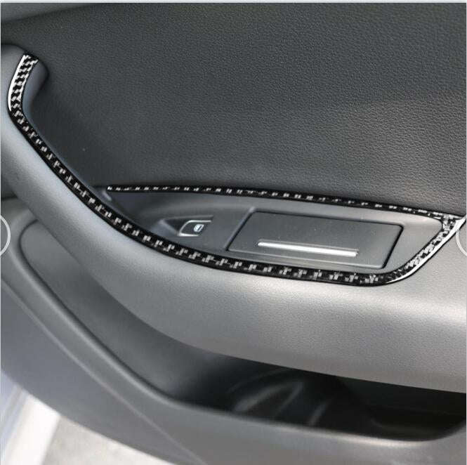 Car Carbon Fiber Glass Lifter Long Style Decorative Sticker for Audi A6 S6 C7 A7 S7 4G8 2012-2018...
