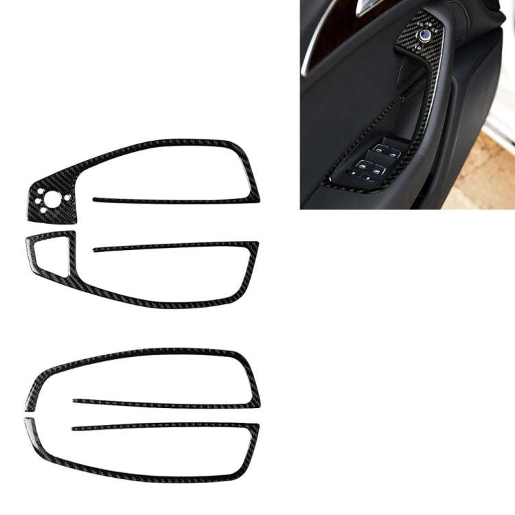 Car Carbon Fiber Glass Lifter Long Style Decorative Sticker for Audi A6 S6 C7 A7 S7 4G8 2012-2018...