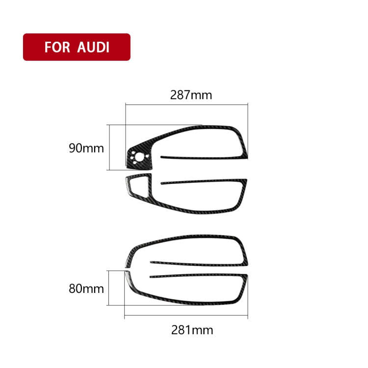 Car Carbon Fiber Glass Lifter Long Style Decorative Sticker for Audi A6 S6 C7 A7 S7 4G8 2012-2018...