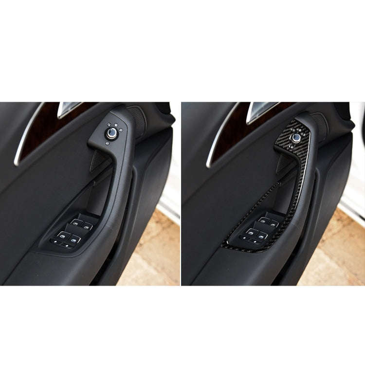 Car Carbon Fiber Glass Lifter Long Style Decorative Sticker for Audi A6 S6 C7 A7 S7 4G8 2012-2018...