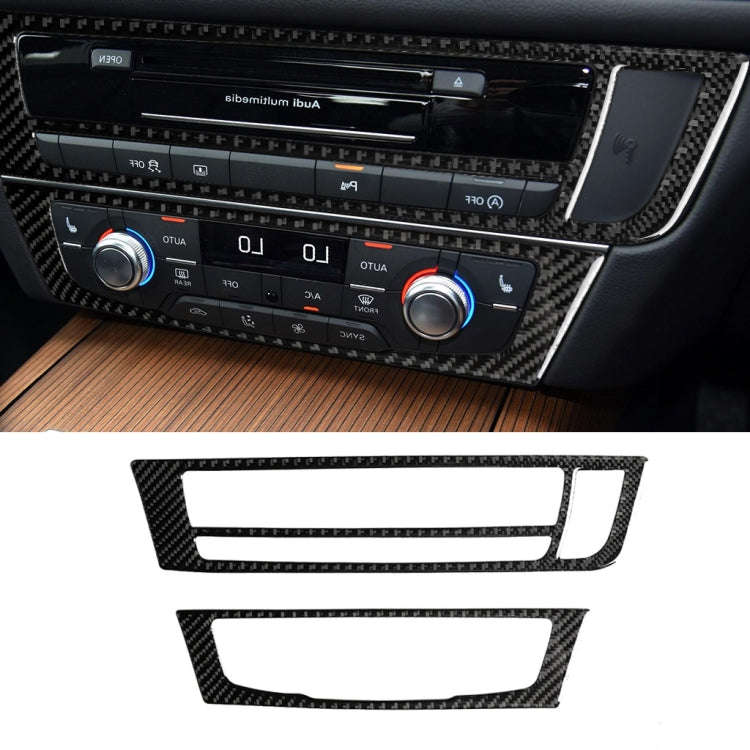 Car Carbon Fiber Air Conditioning CD Panel Decorative Sticker for Audi A6 S6 C7 A7 S7 4G8 2012-20...