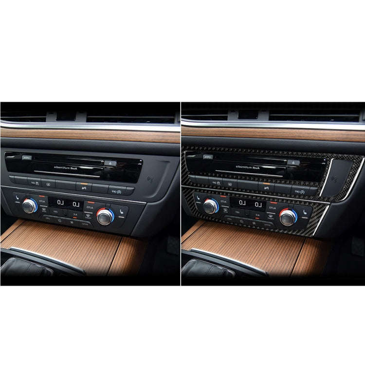 Car Carbon Fiber Air Conditioning CD Panel Decorative Sticker for Audi A6 S6 C7 A7 S7 4G8 2012-20...