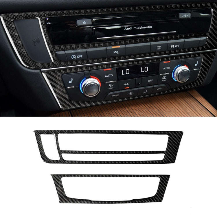 Car Carbon Fiber Air Conditioning CD Panel Decorative Sticker for Audi A6 S6 C7 A7 S7 4G8 2012-20...